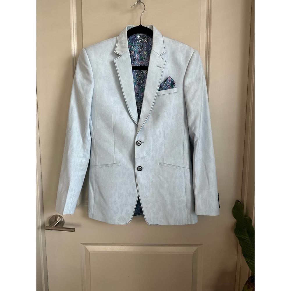 Bennevis Slim Fit Light Blue Textured Blazer  Sz. 36"